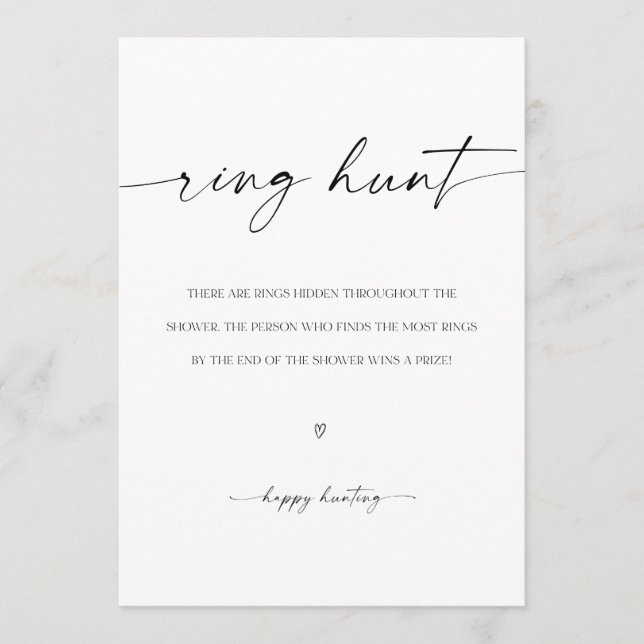 Ring Hunt Brautparty Game Programm (Vorderseite)