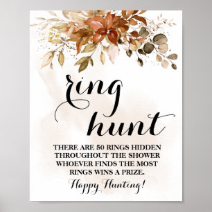 Ring Hunt Eukalyptus Herbst Brautparty-Spielschild Poster
