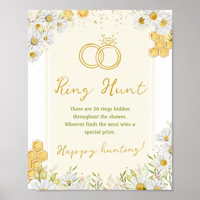Ring Hunt Honeybee Bride Bee Bridal Polterabend Poster (Vorne)