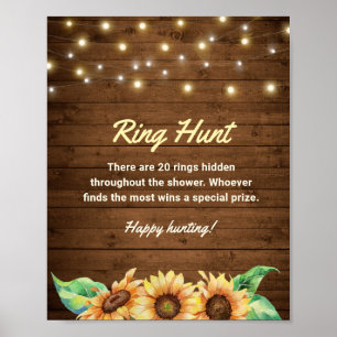 Ring Hunt Rustikale Sonnenblume Braut Hochzeit Bra Poster