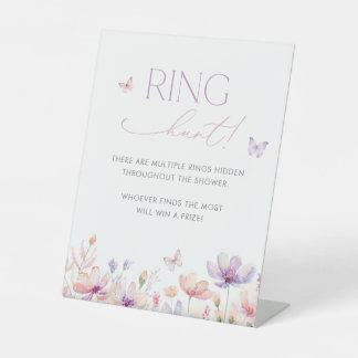 Ring Hunt Sign Bridal Shower Game Butterfly Sockelschild