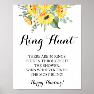 Ring Hunt Sonnenblumen Brautparty Spielzeichen Poster