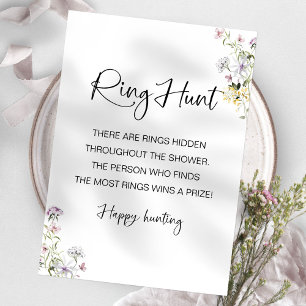 Ring Hunt Wildblume Brautparty Einladung