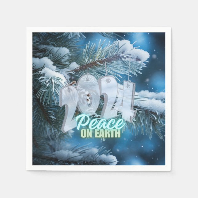 Ring im Jahr 2024 für Weltfrieden Serviette (Vorderseite)