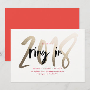 Ring-im Jahre 2018 neues Jahr-Party Einladung