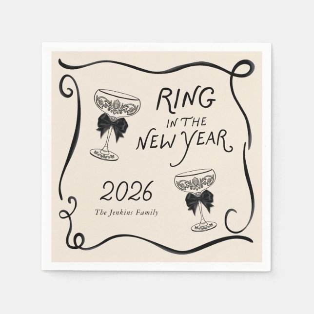 Ring in the New Year Paper Napkin Serviette (Vorderseite)