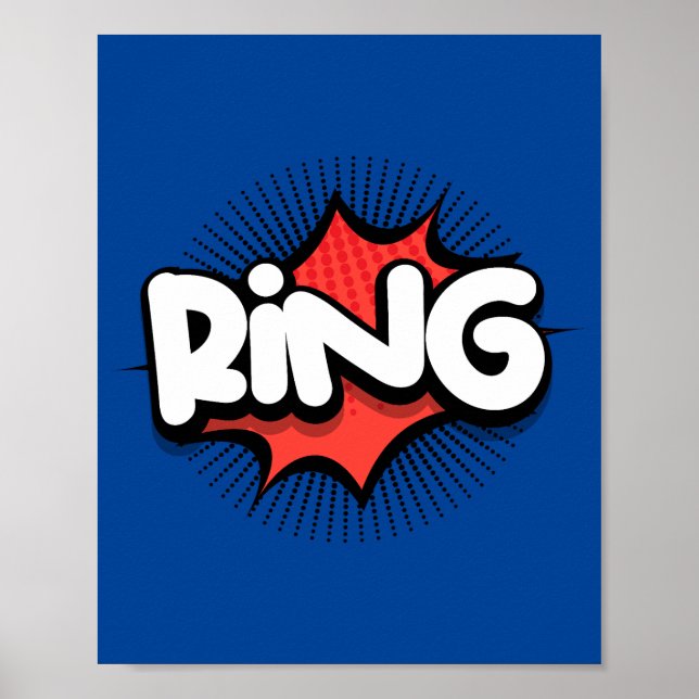 Ring! Lebhafter Pop Art Sound-Effekt Poster (Vorne)