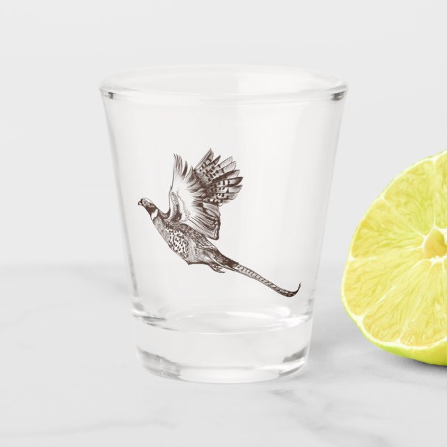 Ring-Neck Pheasant Shot Glass Schnapsglas (Vorderseite)