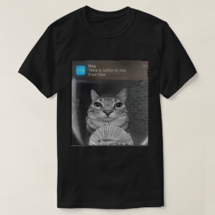 Ring Notification Cat Meme   Funny Door Cam Art T-Shirt