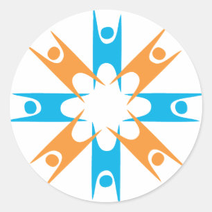 Ring of Happy Humanists Runder Aufkleber