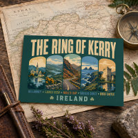 Ring of Kerry Irland Landmarks Illustration Retro
