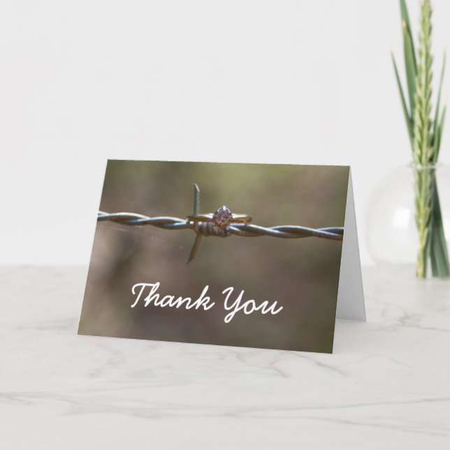 Ring on barbed wire Thank You card Dankeskarte (Vorderseite)