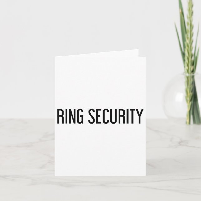 Ring Security Funny Wedbride Groom Party Geschenk Karte (Vorderseite)