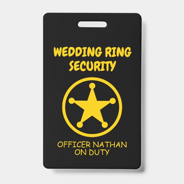 Ring Security Kind's Abzeichen für Ehering Träger Ausweis (Vorderseite)