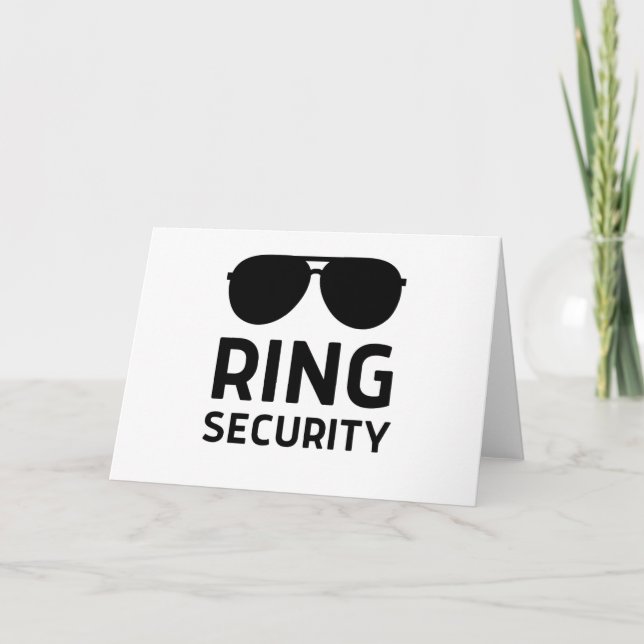 Ring Security lustige Hochzeitsring Bärenjungs Dankeskarte (Vorderseite)