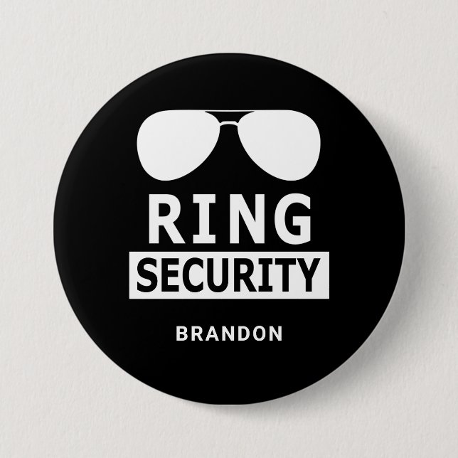 Ring Security Ring Bearer Trauzeuge Geschenk Button (Vorderseite)