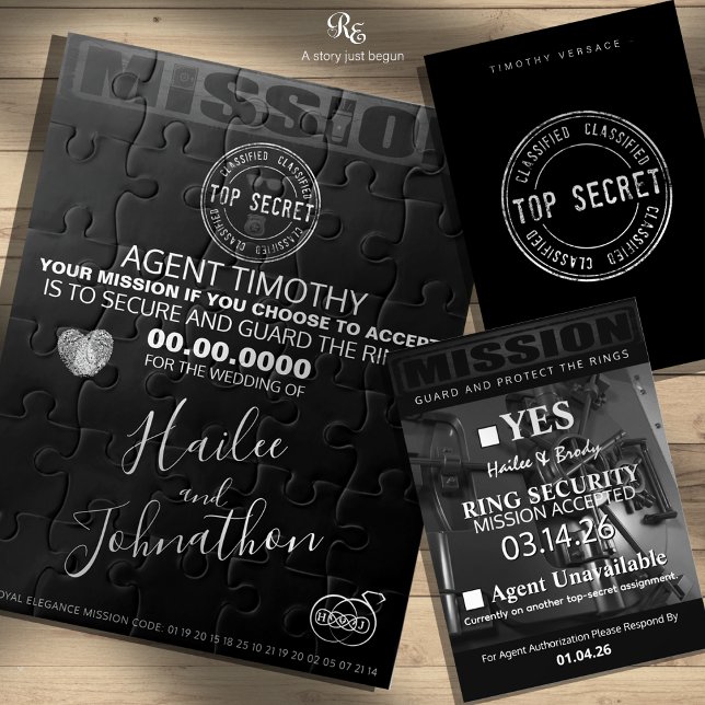 Ring Security versteckte Bilder Puzzle Einladung (Pair with the matching top-secret response card, available separately.)