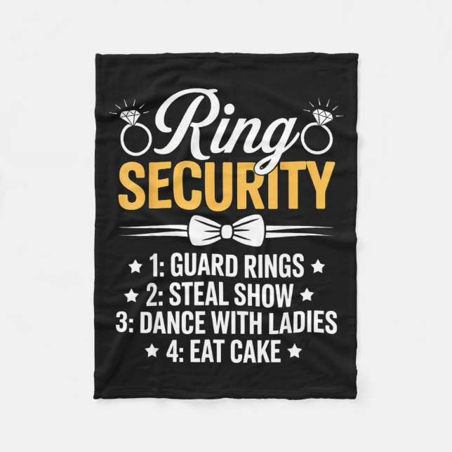 Ring Security Wedding Party Funny Ring Bearer  Fleecedecke (Vorderseite)