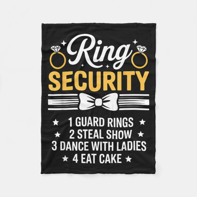Ring Security Wedding Party Funny Ring Bearer  Fleecedecke (Vorderseite)
