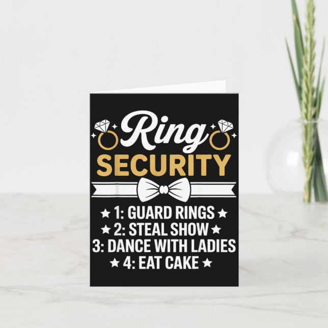 Ring Security Wedding Party Funny Ring Bearer Karte (Vorderseite)