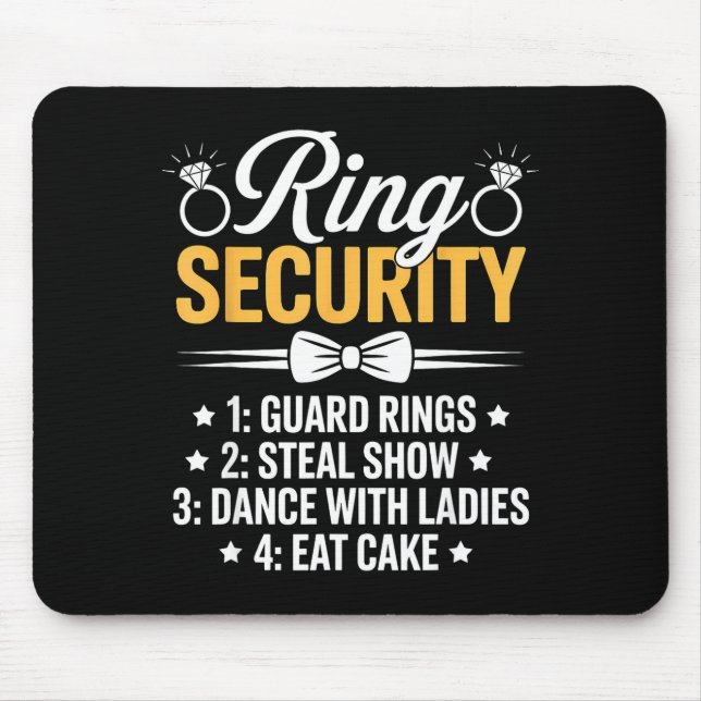 Ring Security Wedding Party Funny Ring Bearer  Mousepad (Vorne)