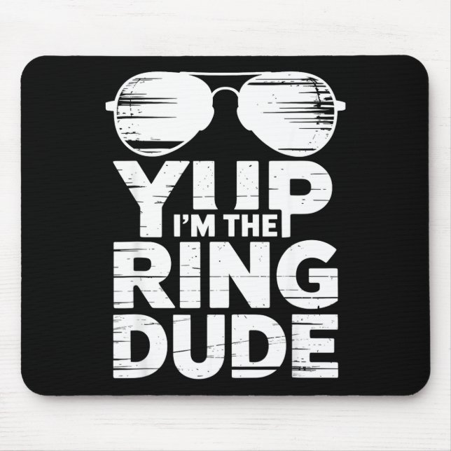 Ring Security Wedding Party Funny Ring Bearer  Mousepad (Vorne)