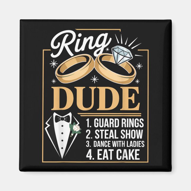 Ring-Sicherheit Hochzeitsfeier Lustiger Ringträger Magnet (Vorne)