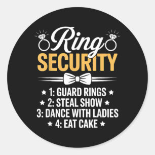 Ring-Sicherheit Hochzeitsfeier Lustiger Ringträger Runder Aufkleber