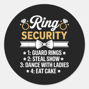 Ring-Sicherheit Hochzeitsfeier Lustiger Ringträger Runder Aufkleber