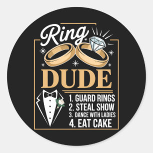 Ring-Sicherheits-Hochzeitsfeier Lustiger Ringträge Runder Aufkleber