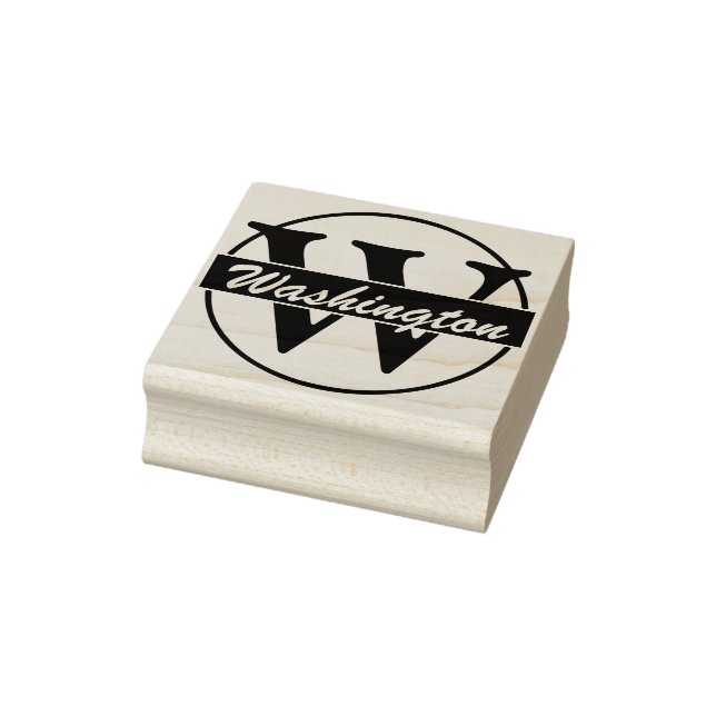 Ring & Streifen + Ihr Monogramm / Name Gummistempel (Stempel)