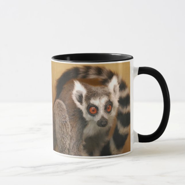 Ring Tails Lemur 2-Panel 2-Töne Tasse (Rechts)