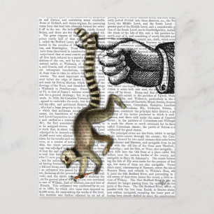 Ring Tails Lemur auf Finger 2 Postkarte