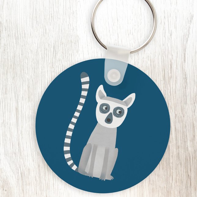 Ring Tails Lemur Schlüsselanhänger (Fun ring tailed lemur keychain for wildlife and animal lovers)
