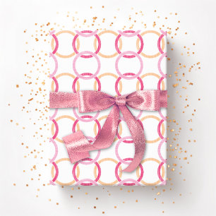Ring Toss ineinandergreifende Kreise in Rosa und O Geschenkpapier