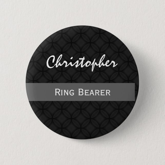 RING-TRÄGER individueller Name Wedding Button (Vorderseite)