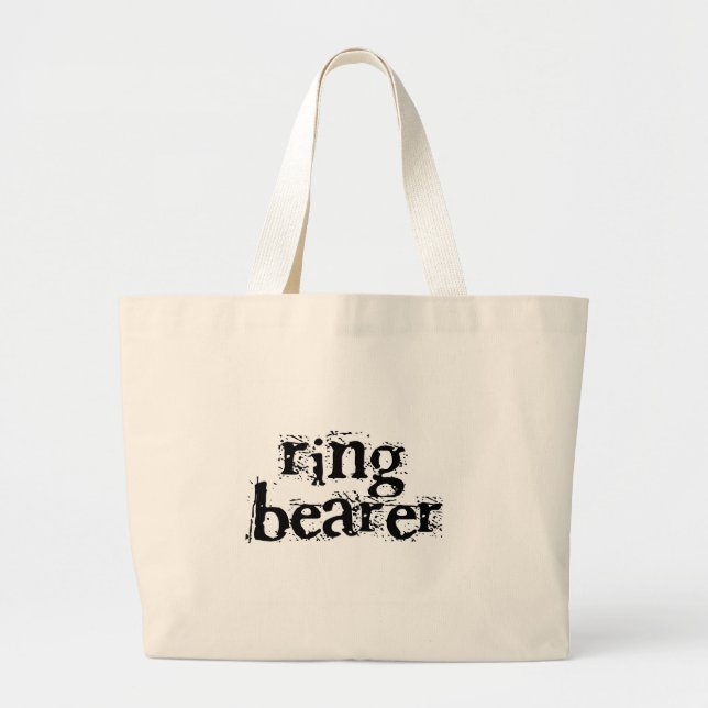 Ring-Träger-Schwarz-Text Jumbo Stoffbeutel (Vorne)