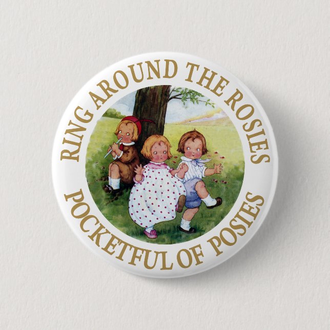 Ring um die Rosen, pocketful of Posies Button (Vorderseite)