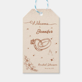 Ring- und Blumenhandzieher-Brautparty Geschenkanhänger