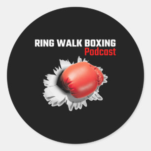Ring Walk Boxing Podcast Runder Aufkleber
