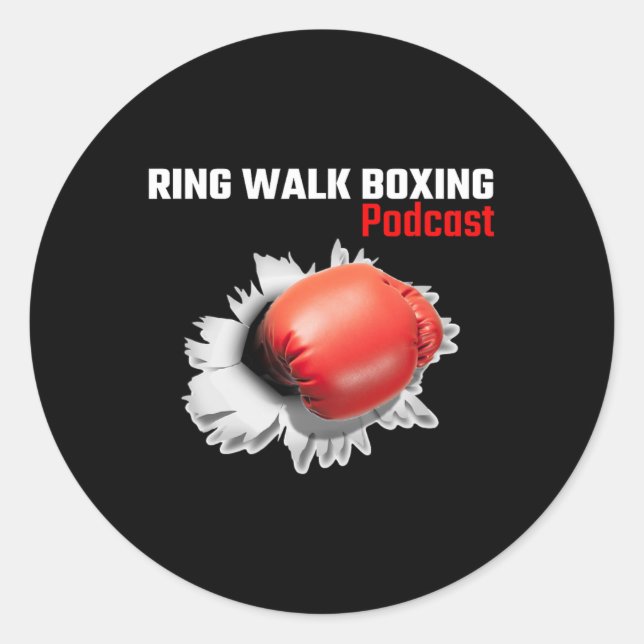 Ring Walk Boxing Podcast Runder Aufkleber (Vorderseite)