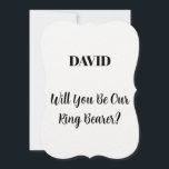 Ringbearer Individuelle Name Einfache Minimale Hoc Einladung<br><div class="desc">Einfaches,  minimales und elegantes Design zum frag "Werden Sie unser Ringträger" mit benutzerdefinierten Vorlagen für Nachrichten und individuelle Name-Text,  damit Sie sich anpassen können!</div>
