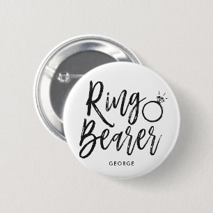 Ringbearer   Skript-Art-kundenspezifische Hochzeit Button
