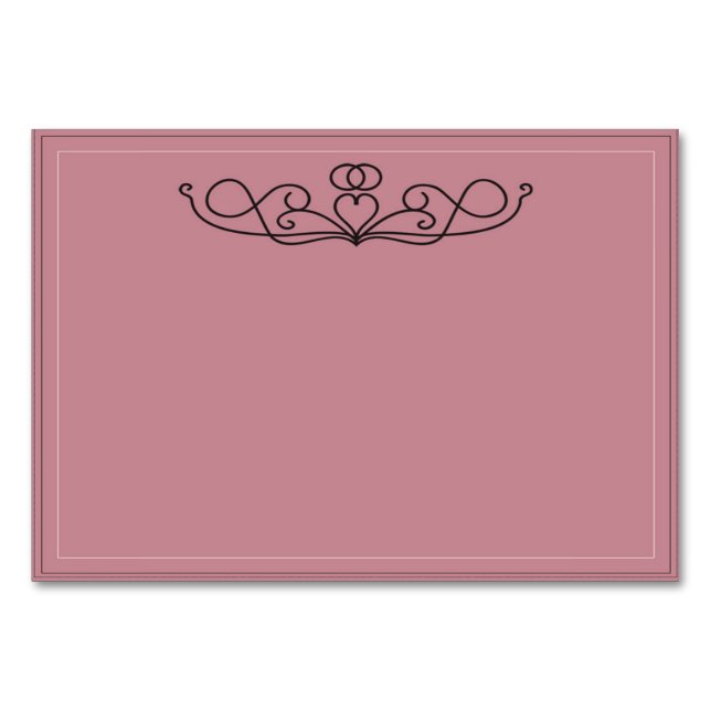 Ringe der Liebe Zeltkarte Tischnummer (Vorderseite)