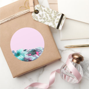 Ringe mit weißen Rosenblättern Runder Aufkleber