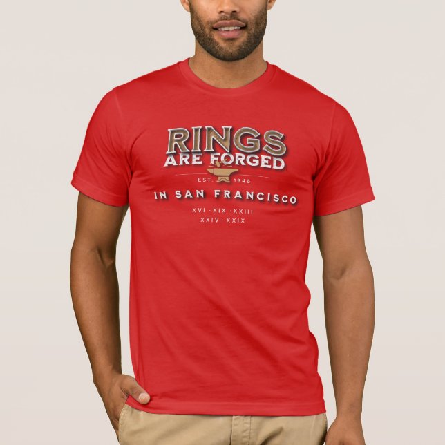 Ringe werden in San Francisco geschmiedet T-Shirt (Vorderseite)