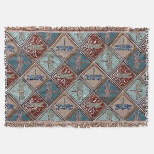 Ringelblende mit Libellenprint Decke (Vorderseite)