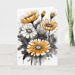 Ringelblume - Aquarellblumen Karte