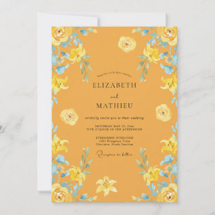 Ringelblume Azure Lilie Hochzeit Einladung