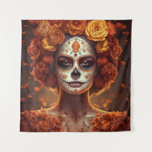 Ringelblume Catrina Tag der Toten Wandteppich